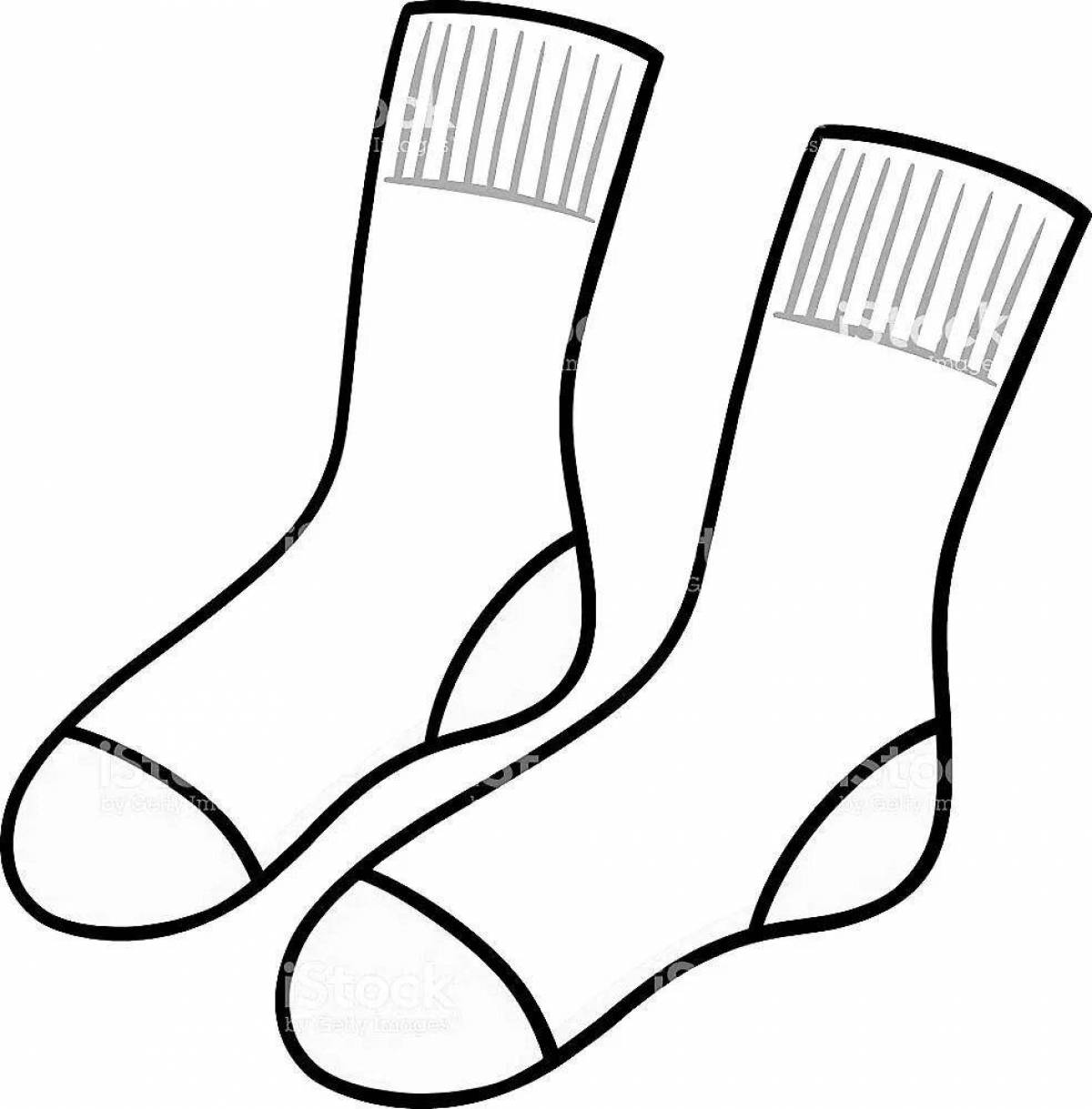 Страница раскраски модных носков для начинающих