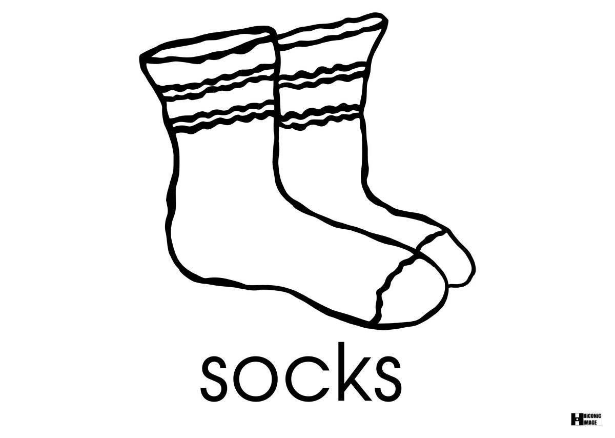 Attractive socks coloring for kids