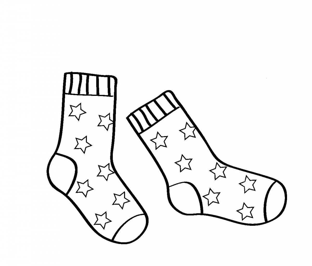 Colored socks coloring for children