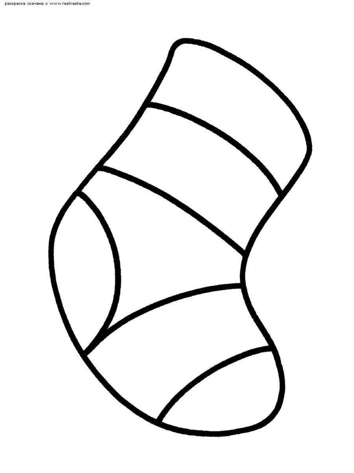 Раскраска Цветные яркие носки раскраска для малышей