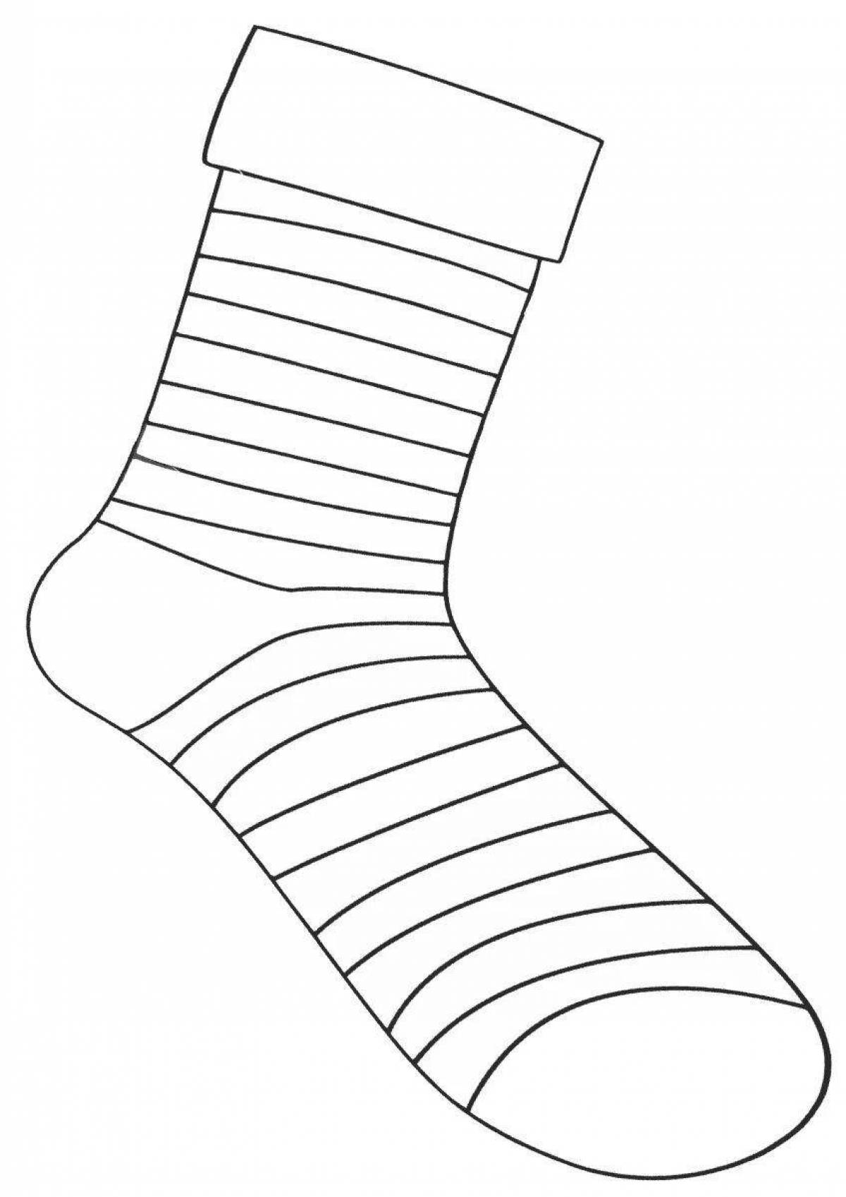 Раскраска Color-cute socks coloring page для pre-k
