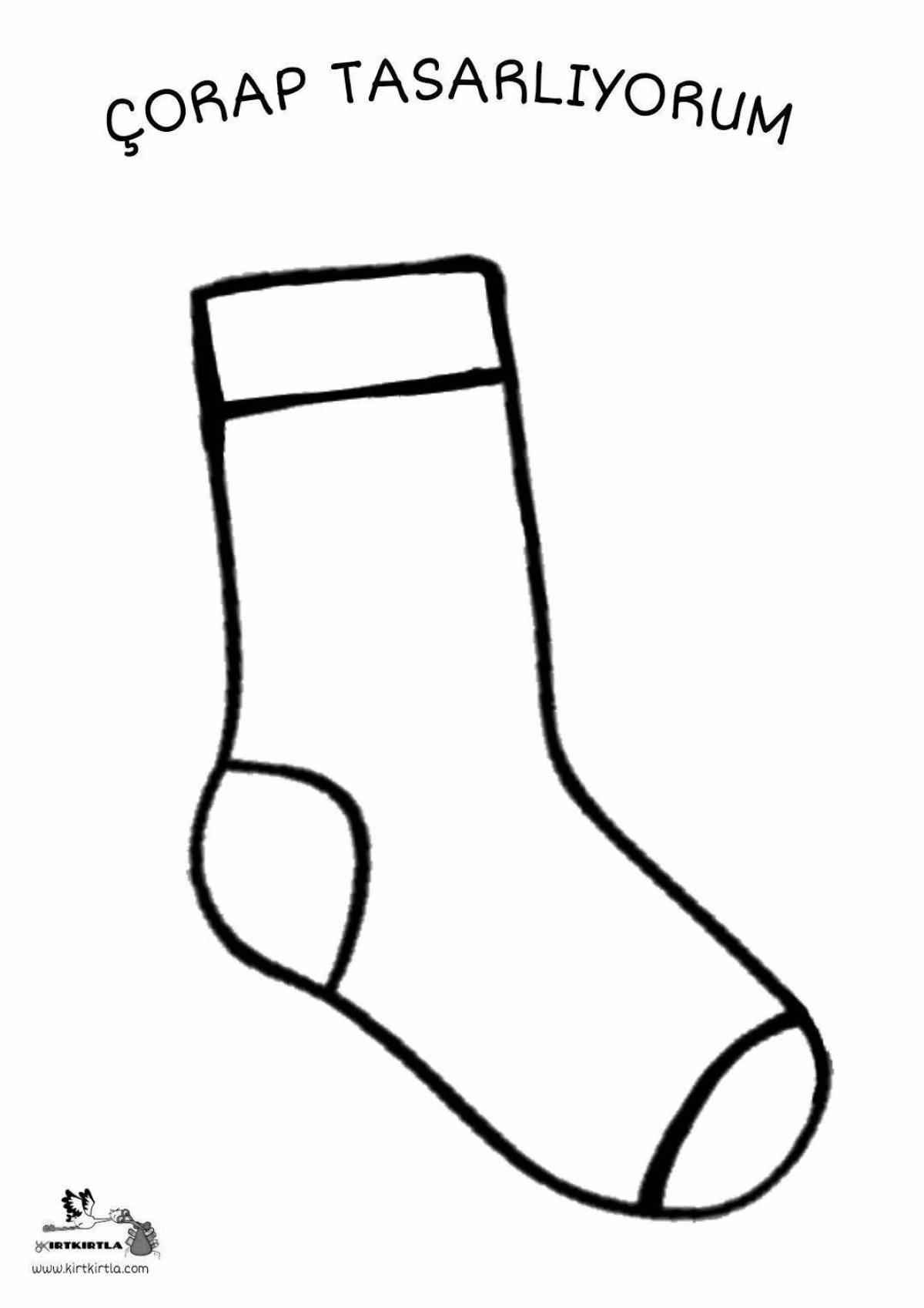 Color-fancy socks coloring page for beginners