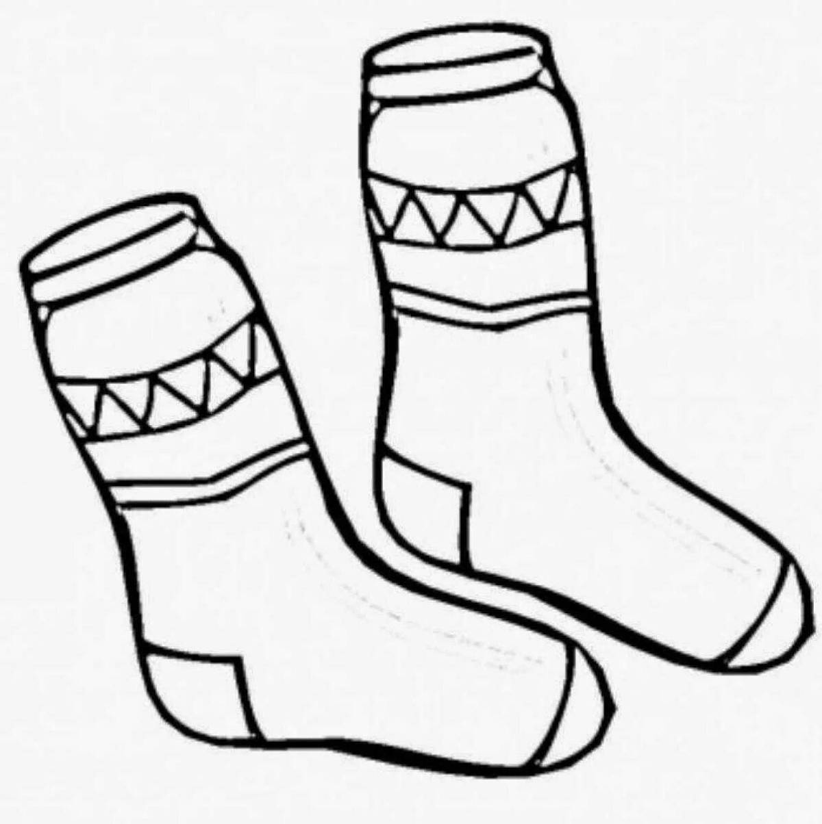 Coloring-colored-fancy-coloring-socks for children