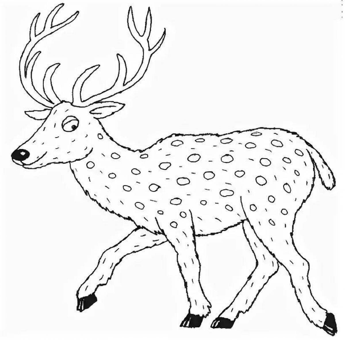 Coloring for a colorful deer by a lucky chance