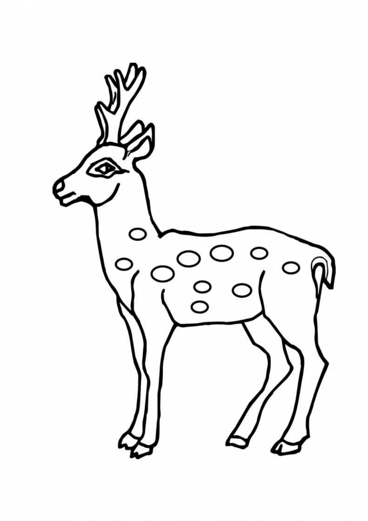 Glittering sika deer coloring page