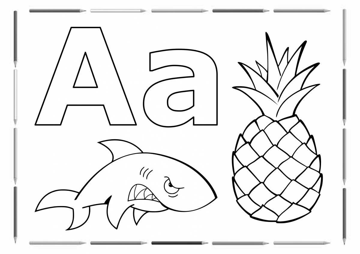 Coloring book learn letters