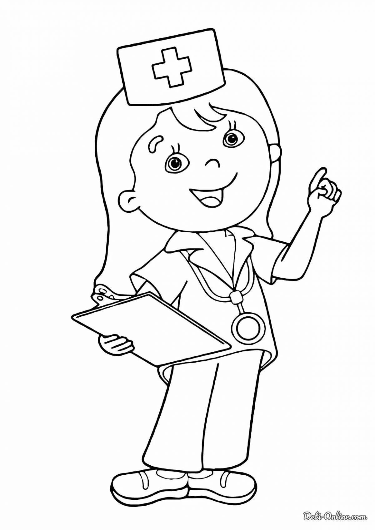Magic nurse coloring book for kids