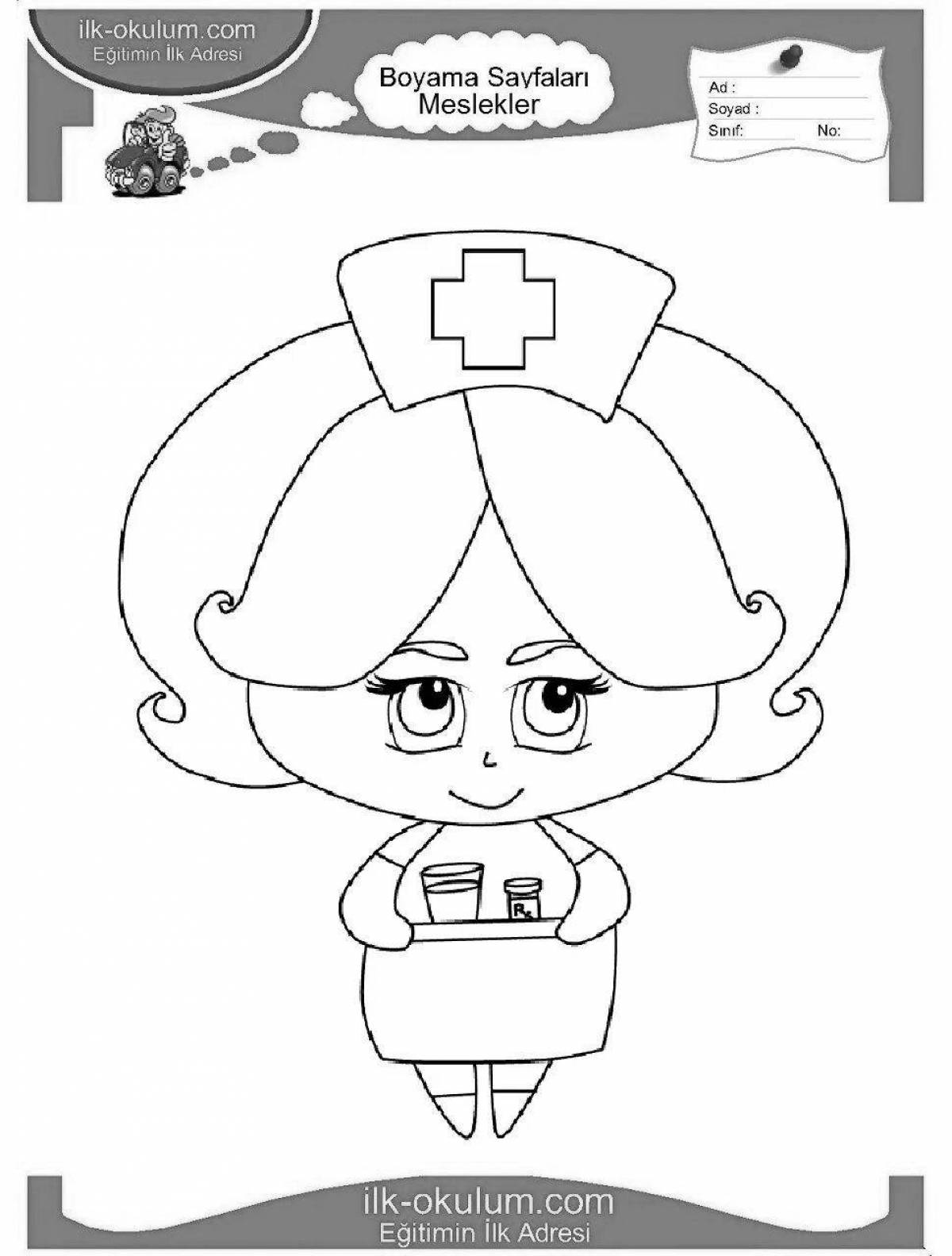 Great nurse coloring book for kids