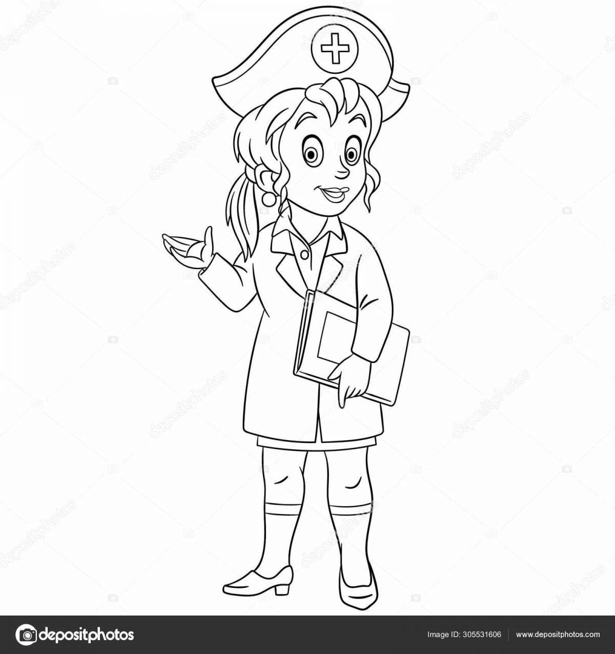 Fat coloring nurse for kids