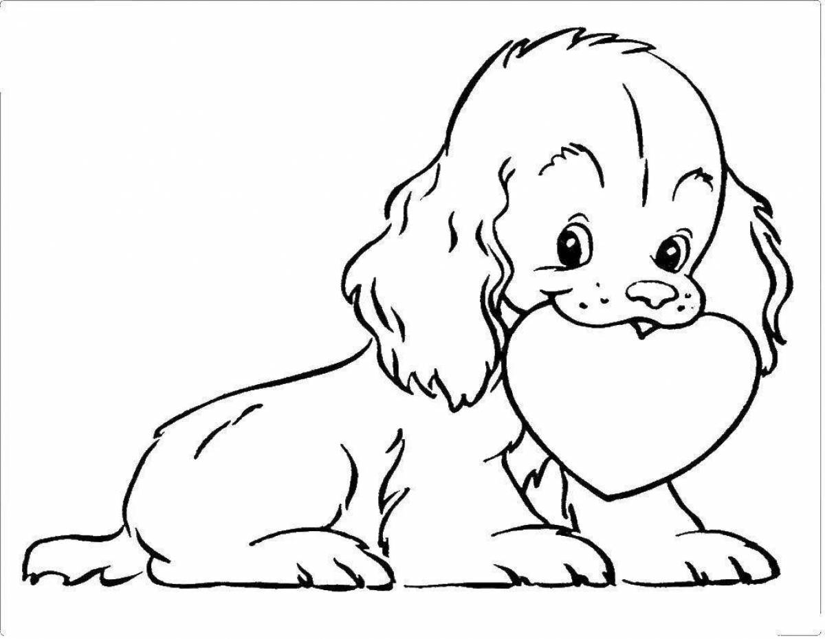 Joyful dog drawing