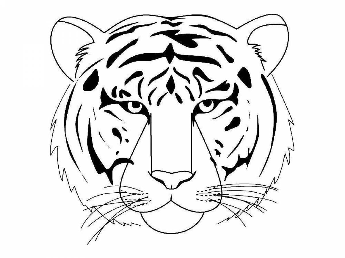 Coloring book striking tiger