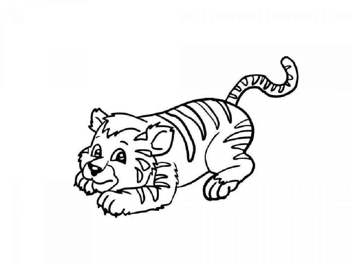 Coloring book striking tiger