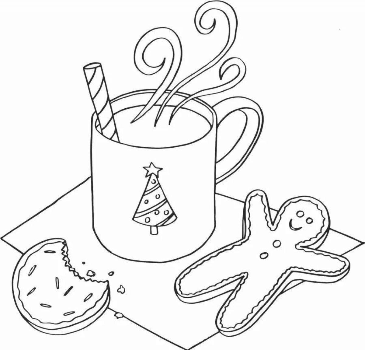 Delicate Christmas mug coloring