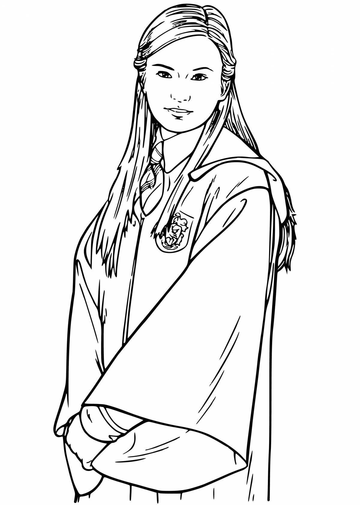 Раскраска Красочная страница раскраски джинни уизли