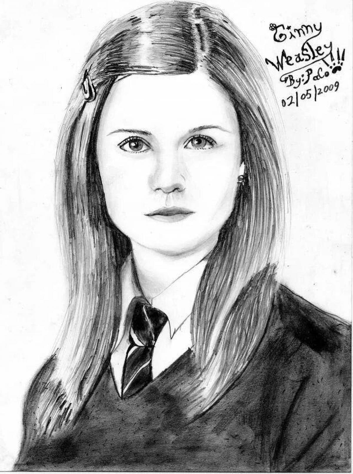 Charming ginny weasley coloring page