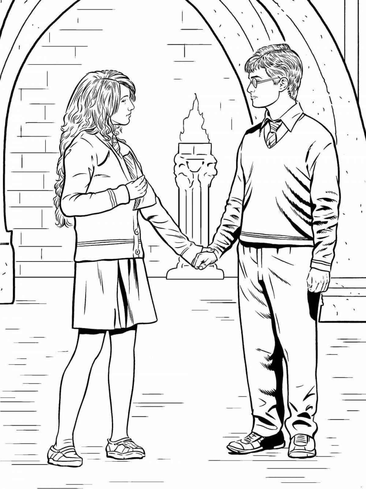 Ginny Weasley magic coloring page