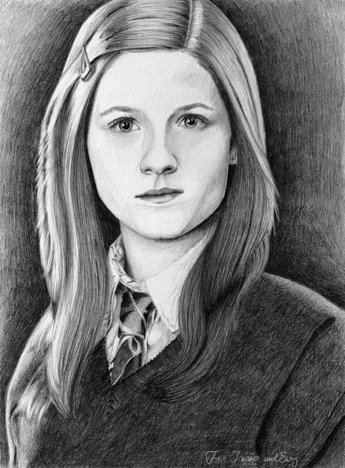 Ginny Weasley shining coloring page