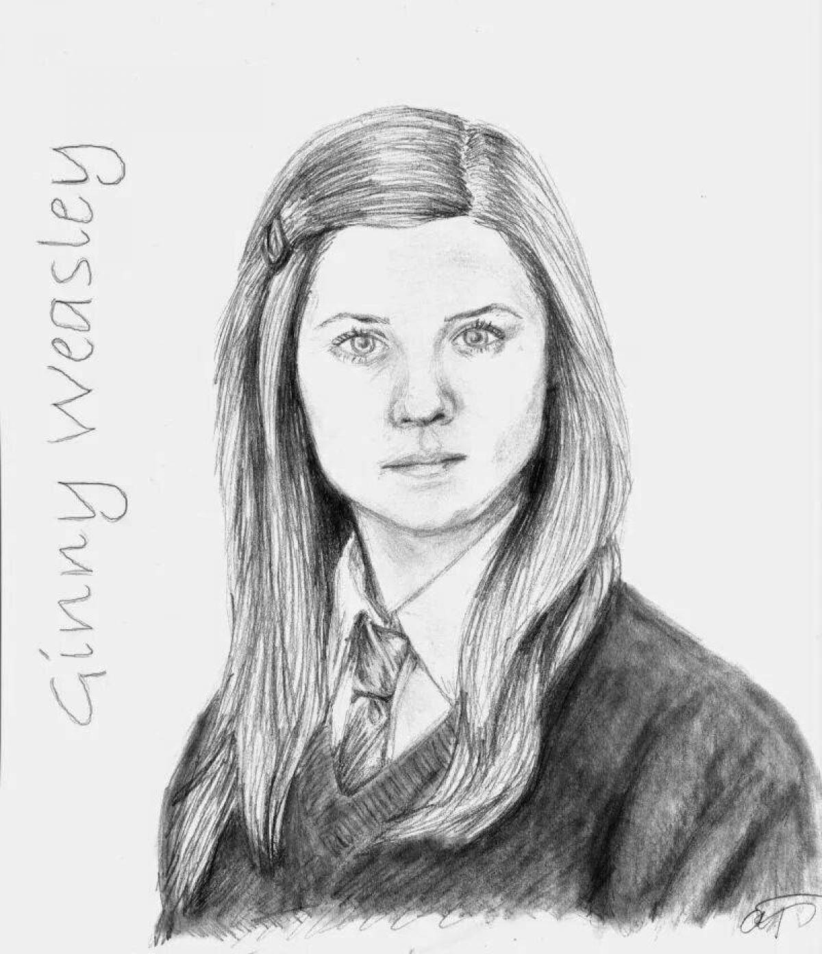 Ginny Weasley regal coloring page