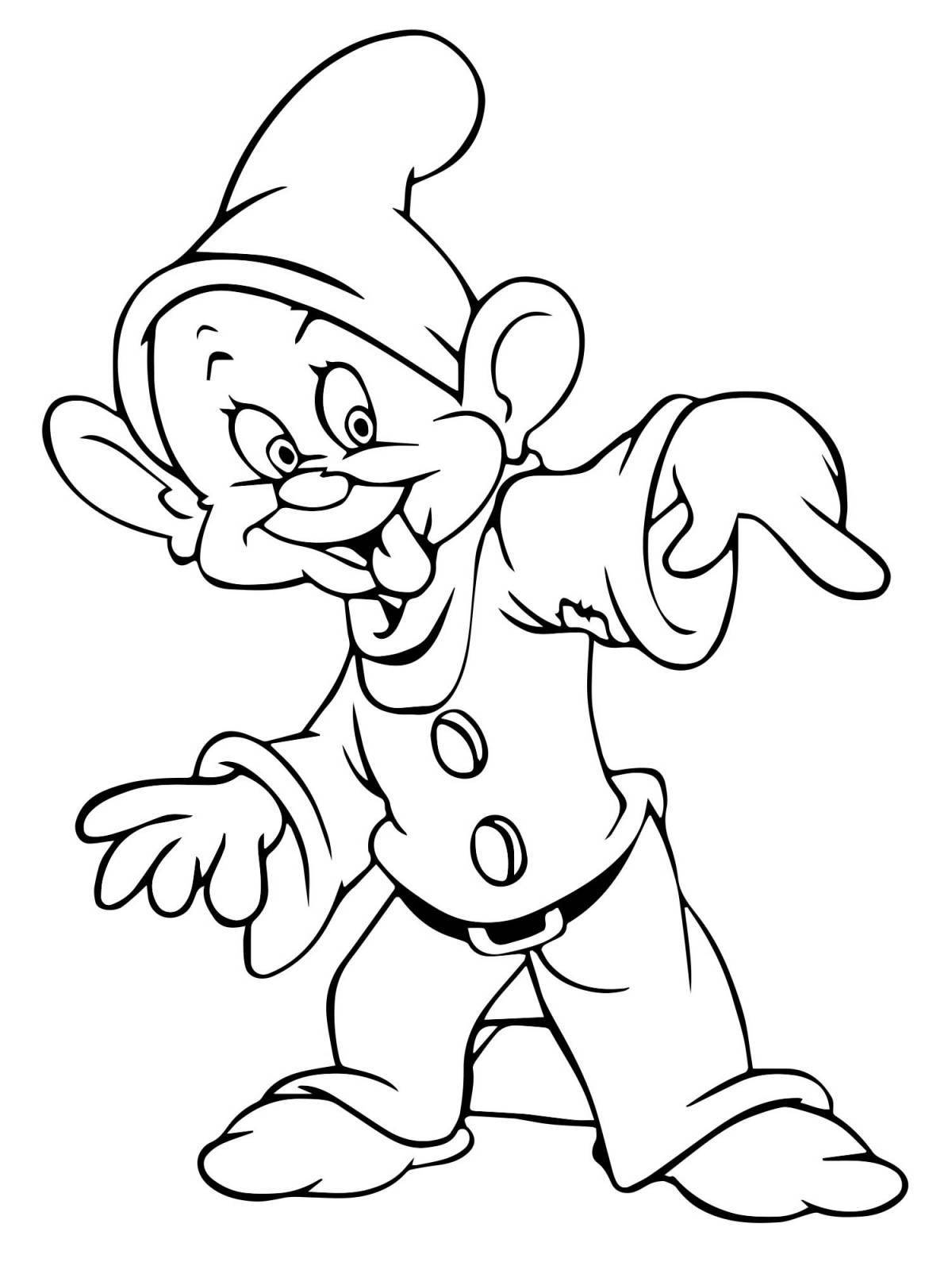 Раскраска Волшебная раскраска 7 гномов