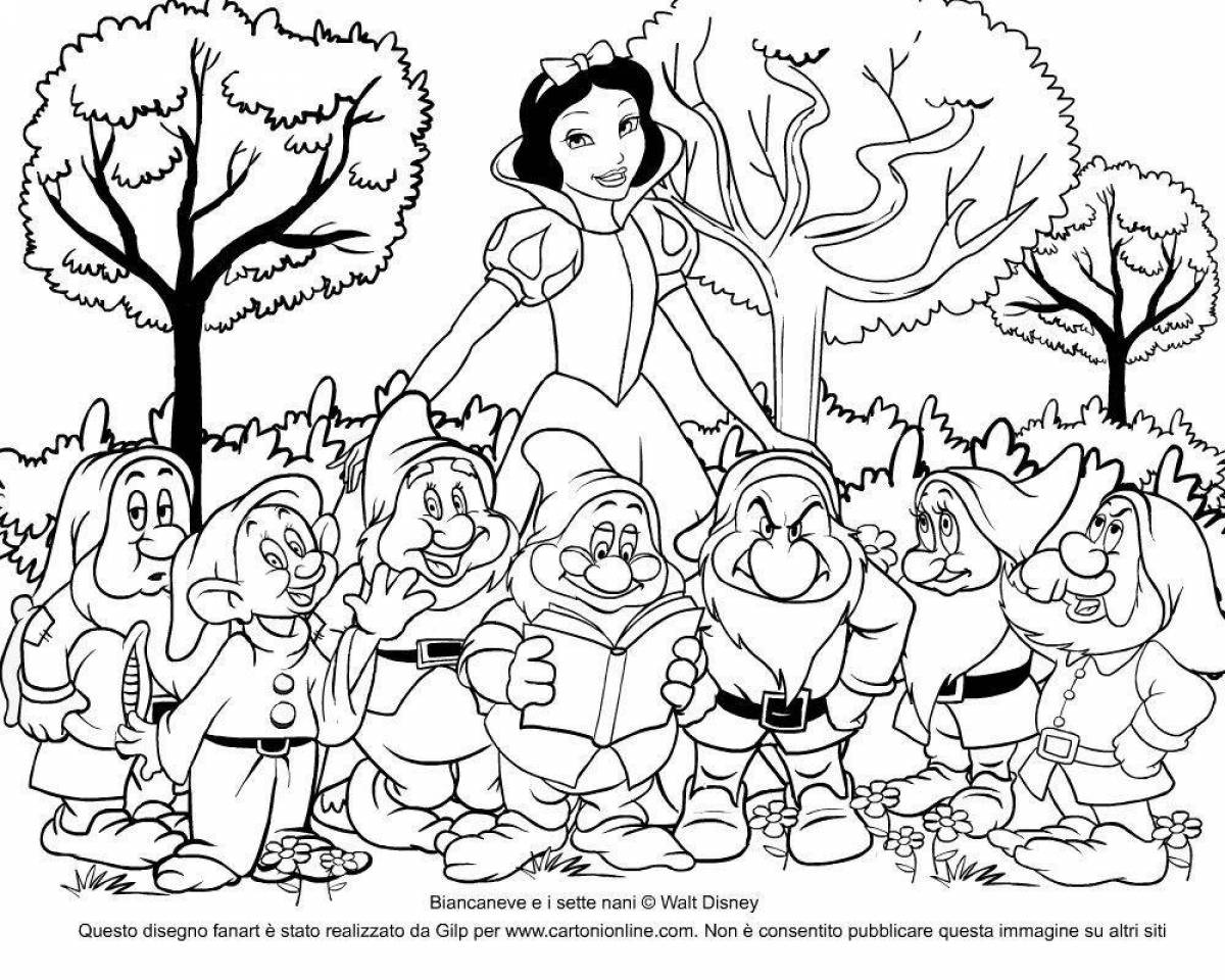 7 dwarf holiday coloring page