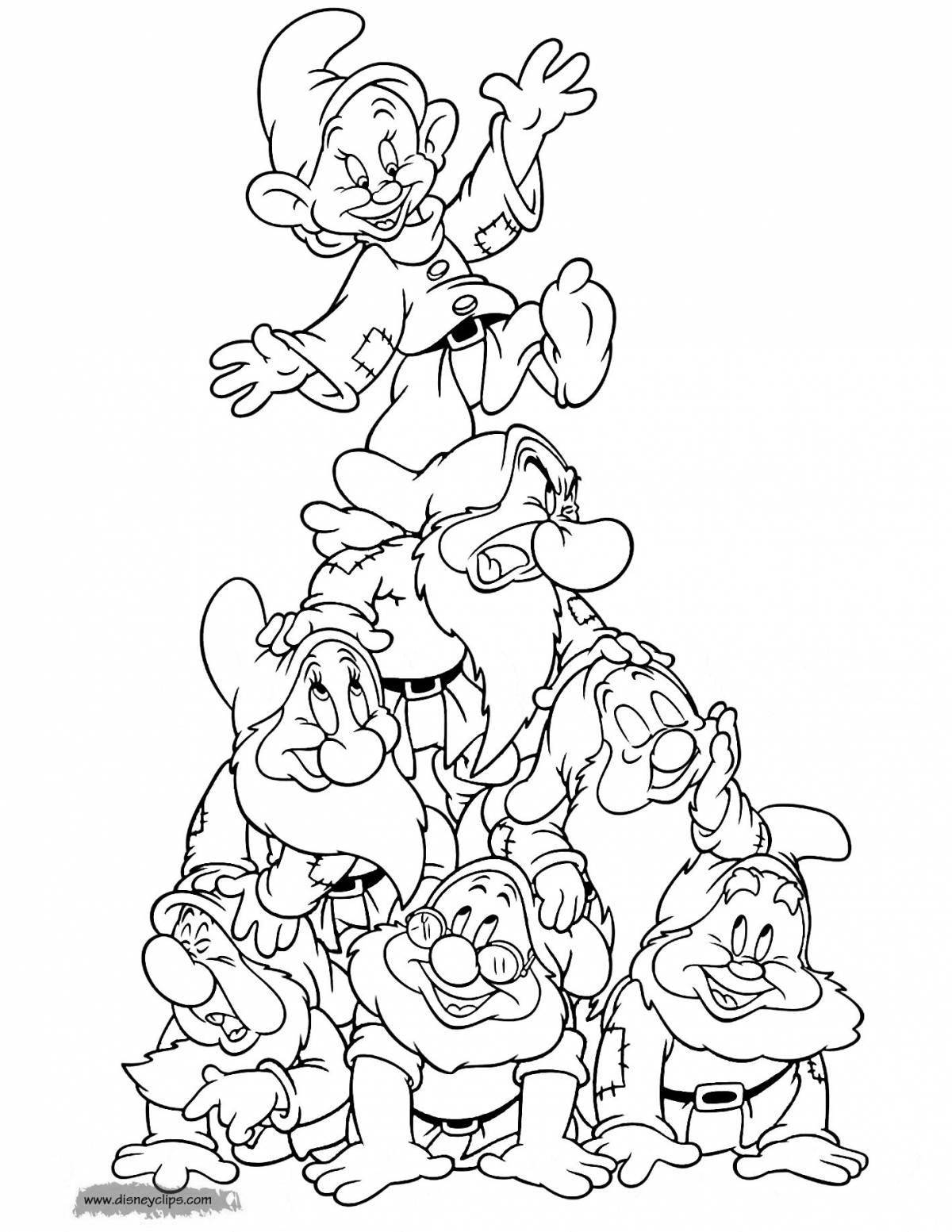 Animated 7 dwarf coloring page