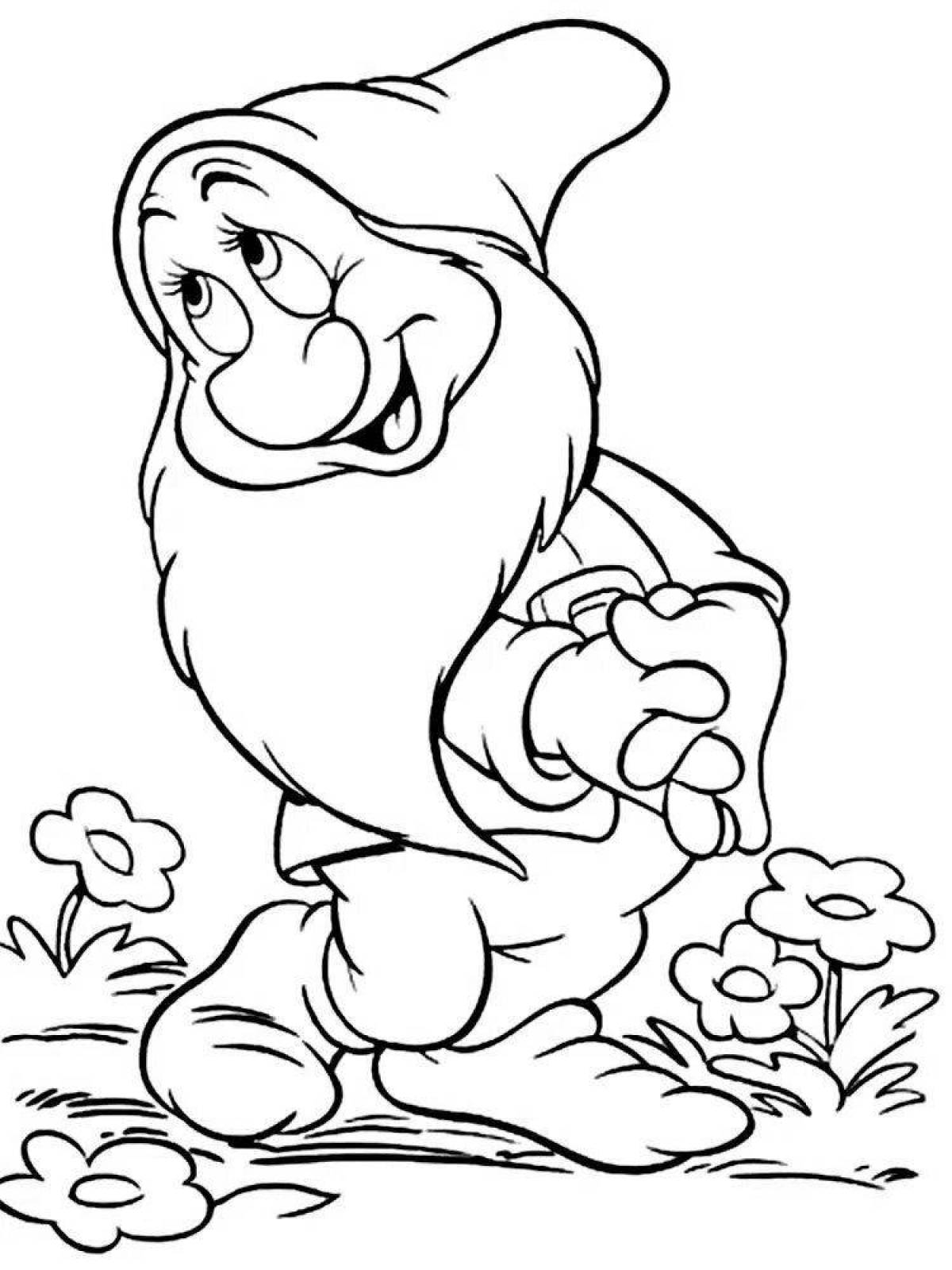 Coloring book exotic 7 gnomes