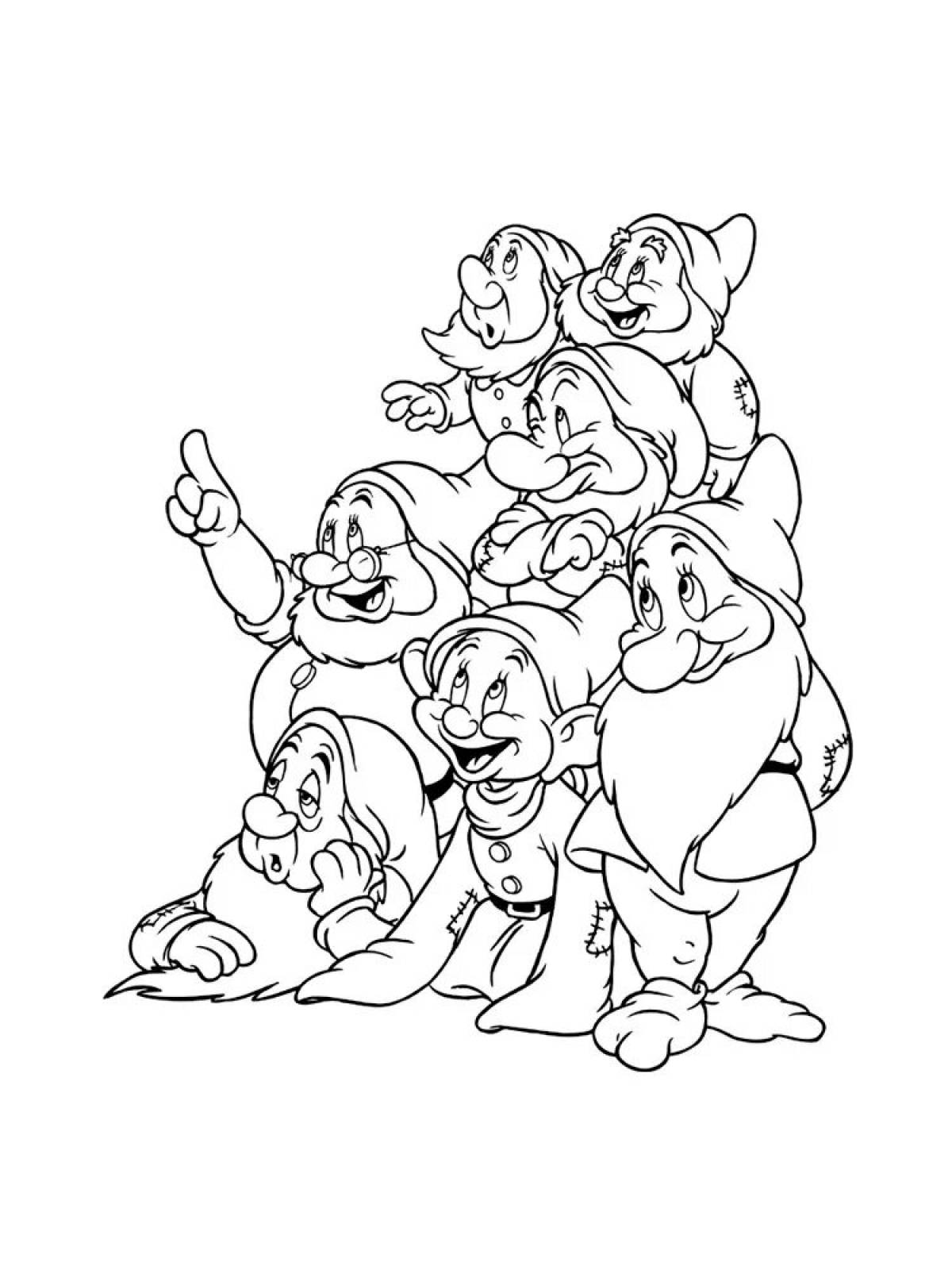 7 dwarfs glamor coloring