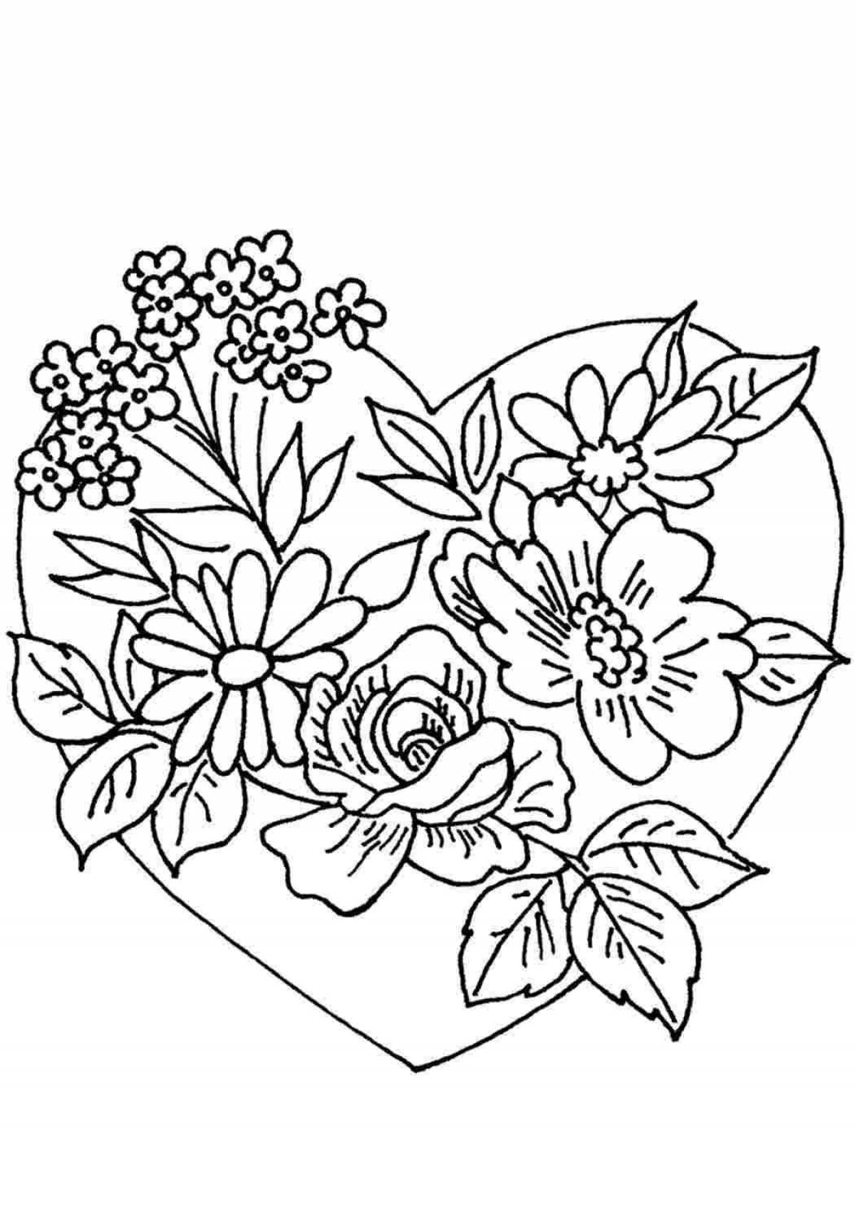 Happy coloring flowers for mom