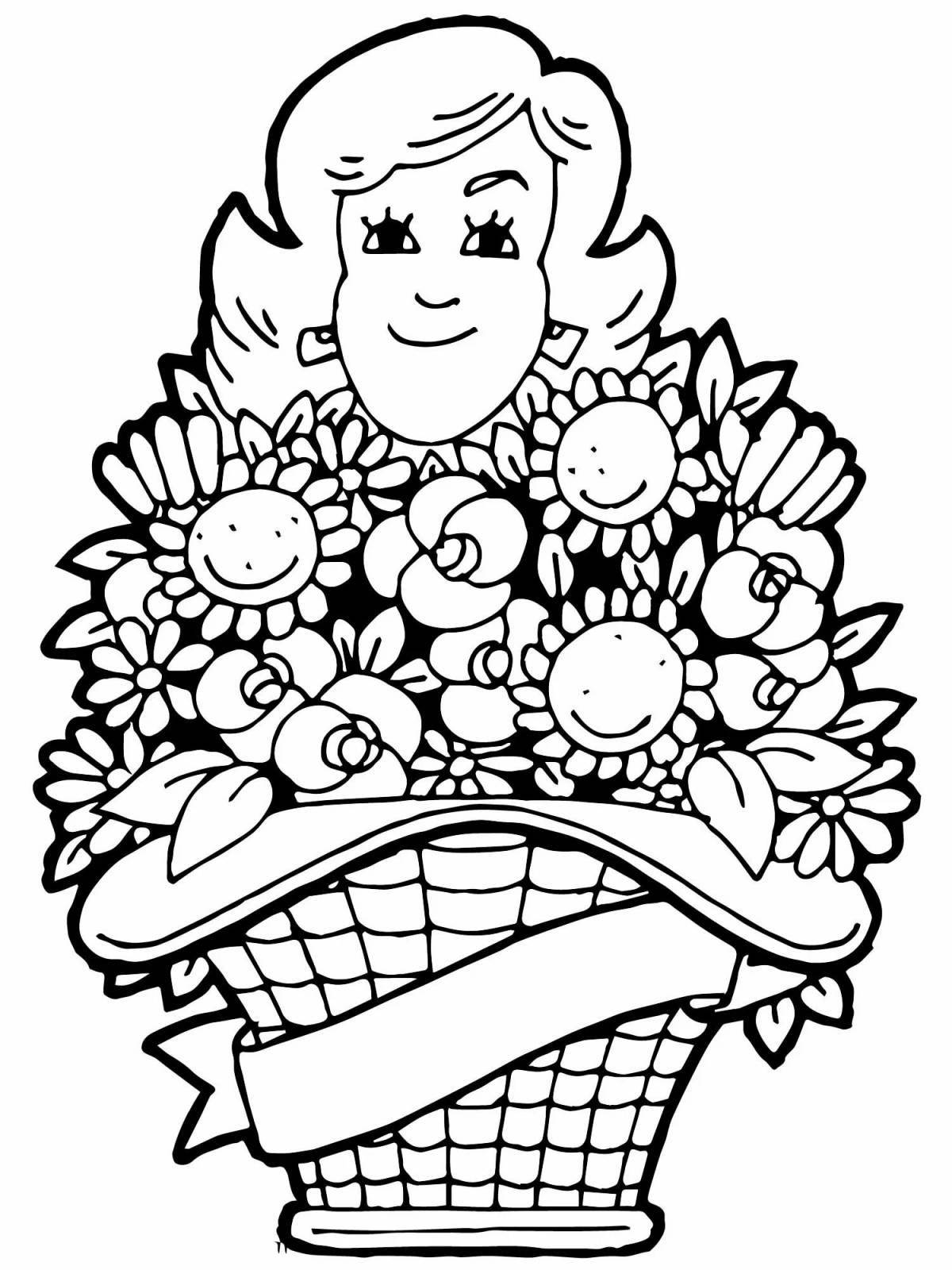 Refreshing coloring flowers for mom