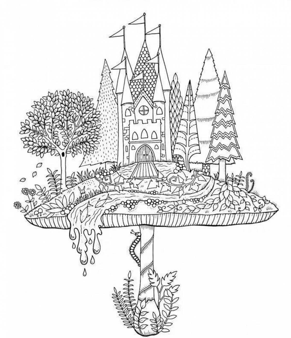 Fantasy coloring fantasy world