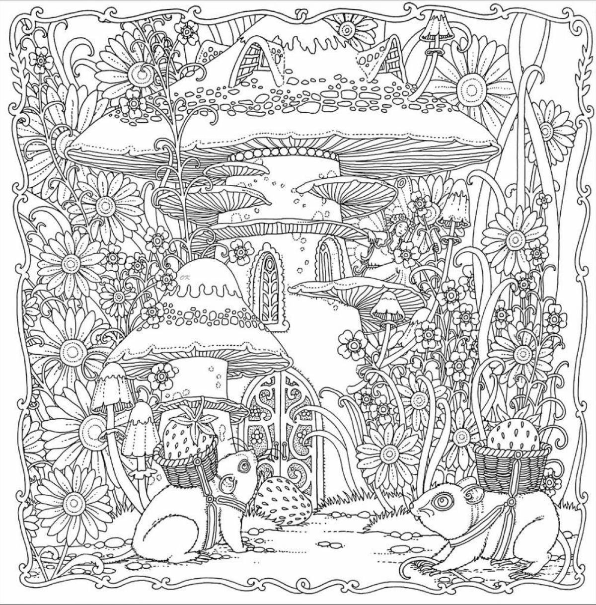 Angel coloring fantasy world