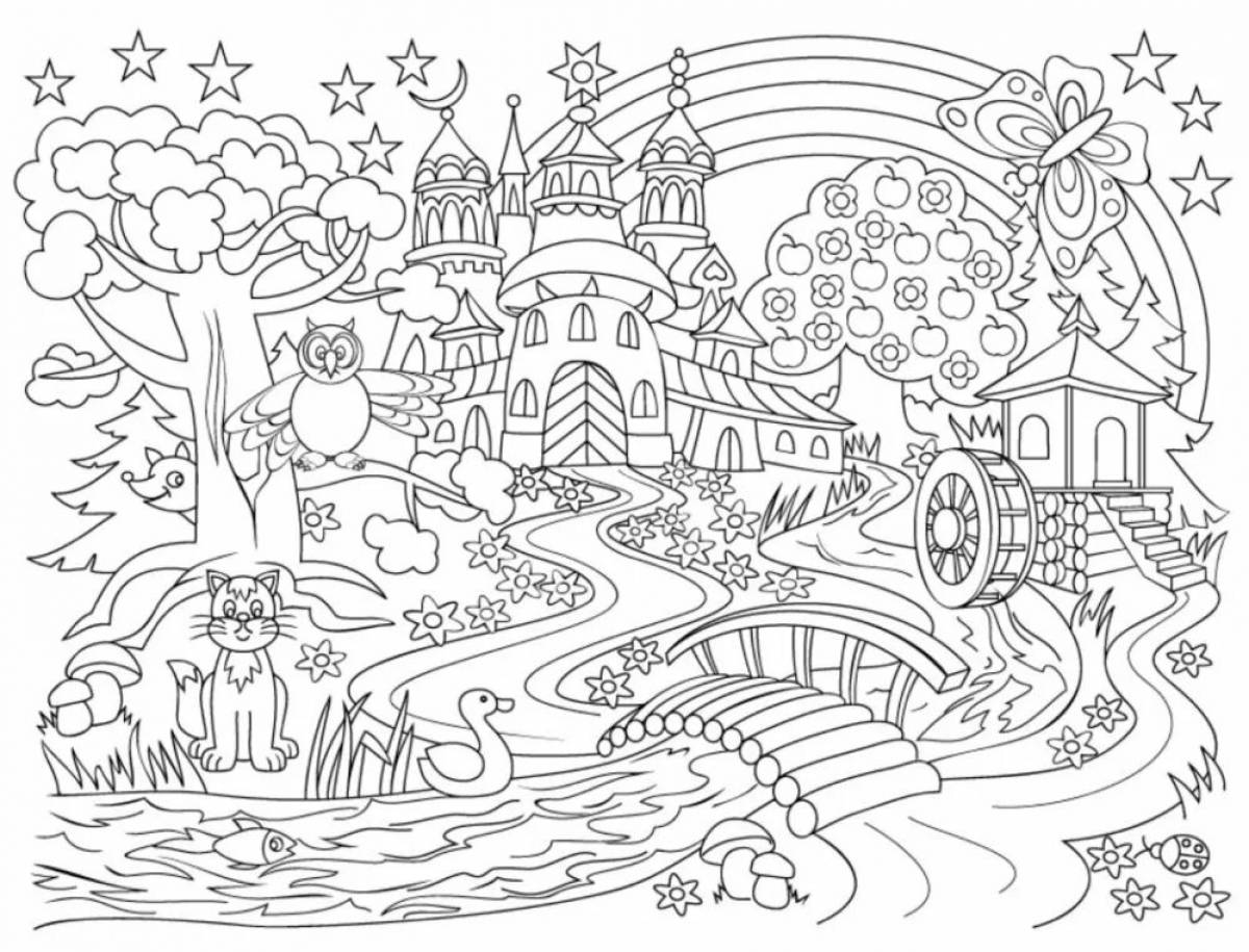 Luxury coloring fairy world