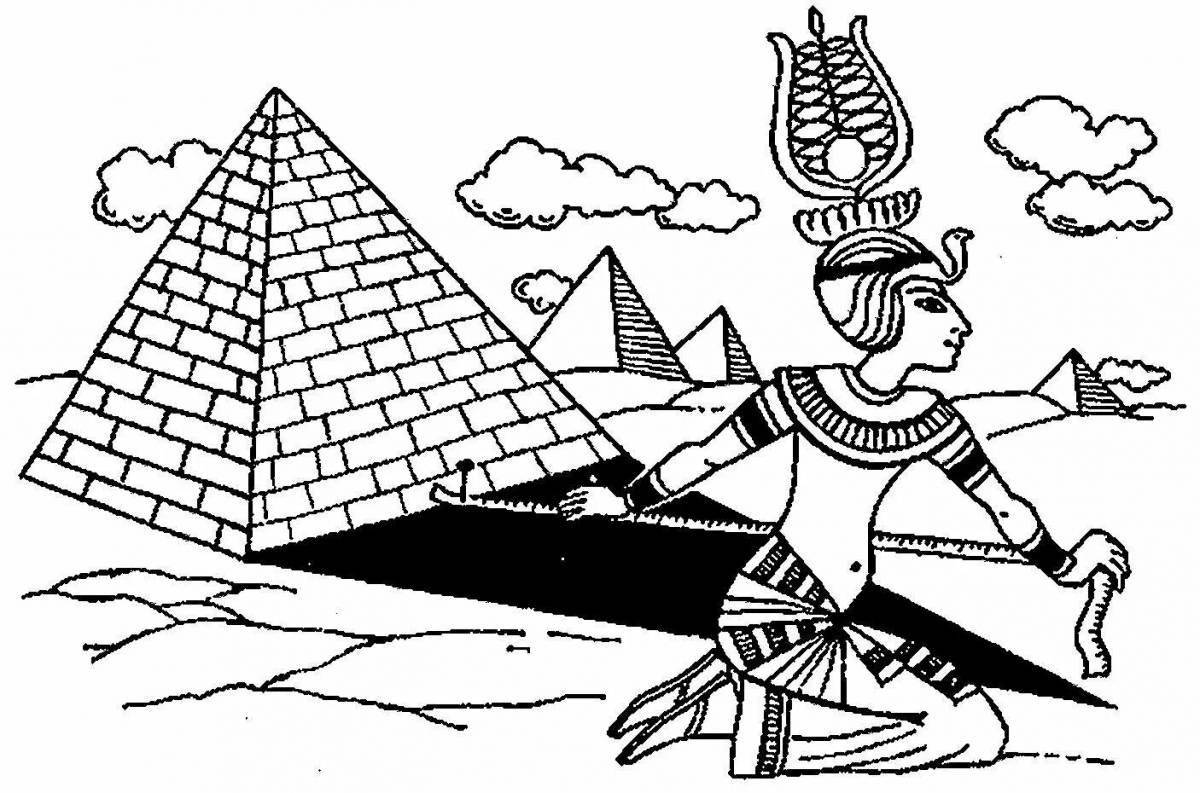 Coloring page majestic pyramid of cheops