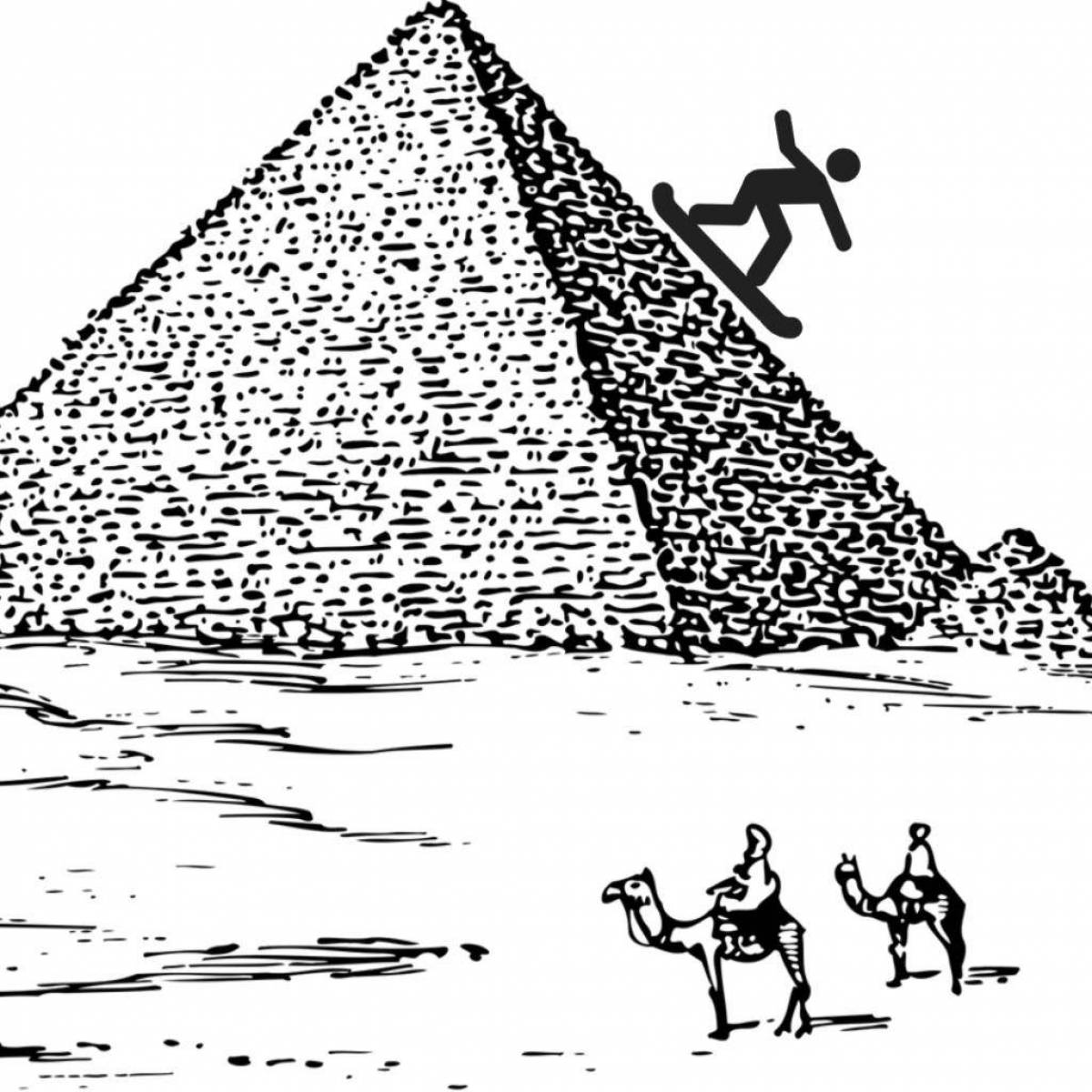 Coloring page monumental pyramid of Cheops