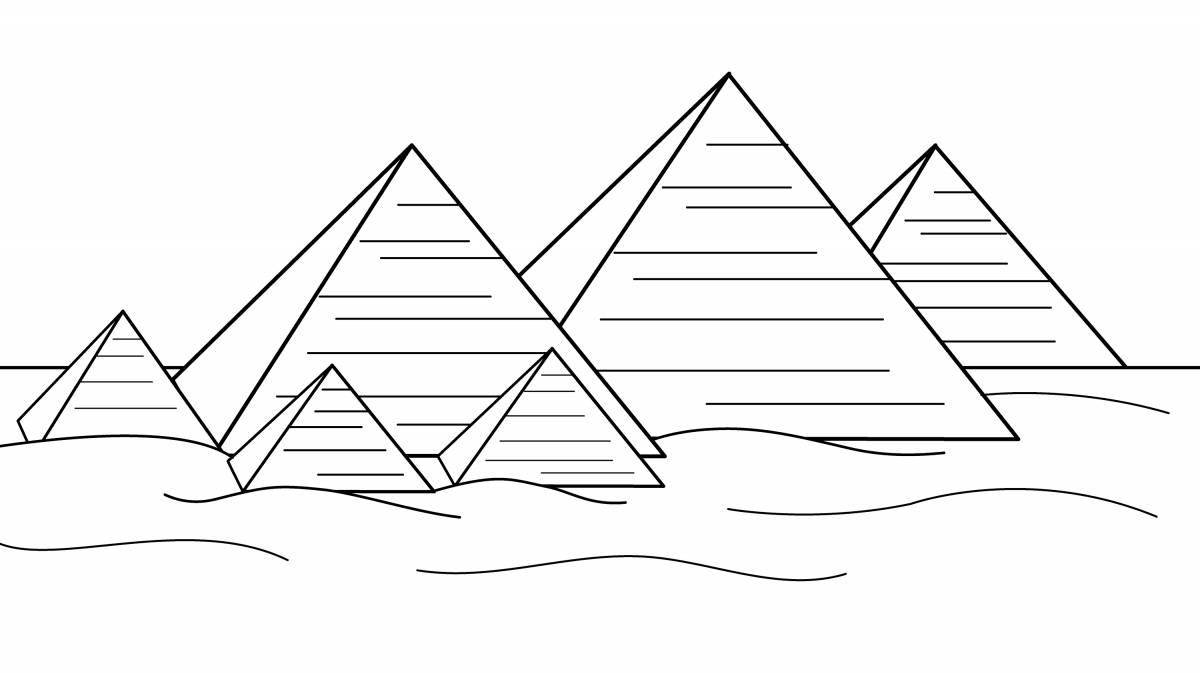 Coloring page grandiose pyramid of cheops