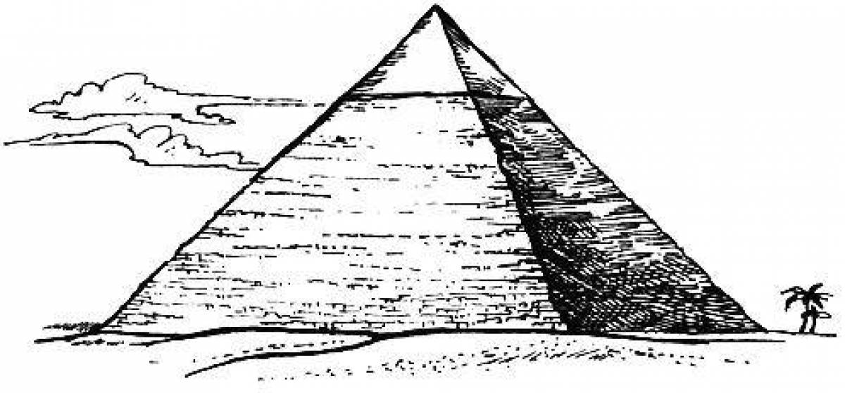 Coloring page majestic pyramid of Cheops