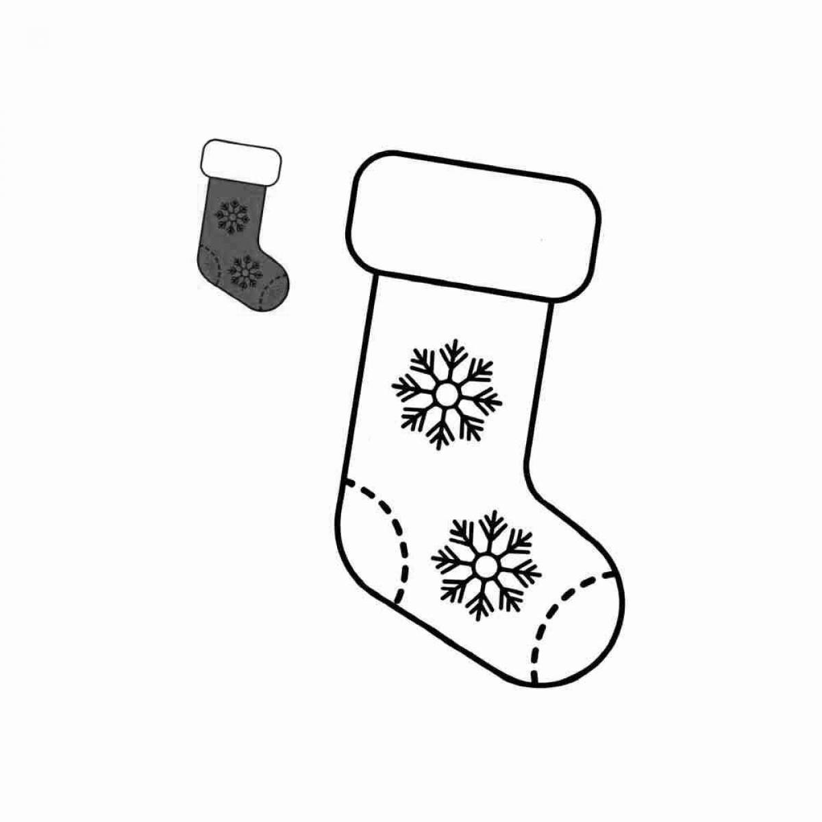 Adorable Christmas socks coloring page