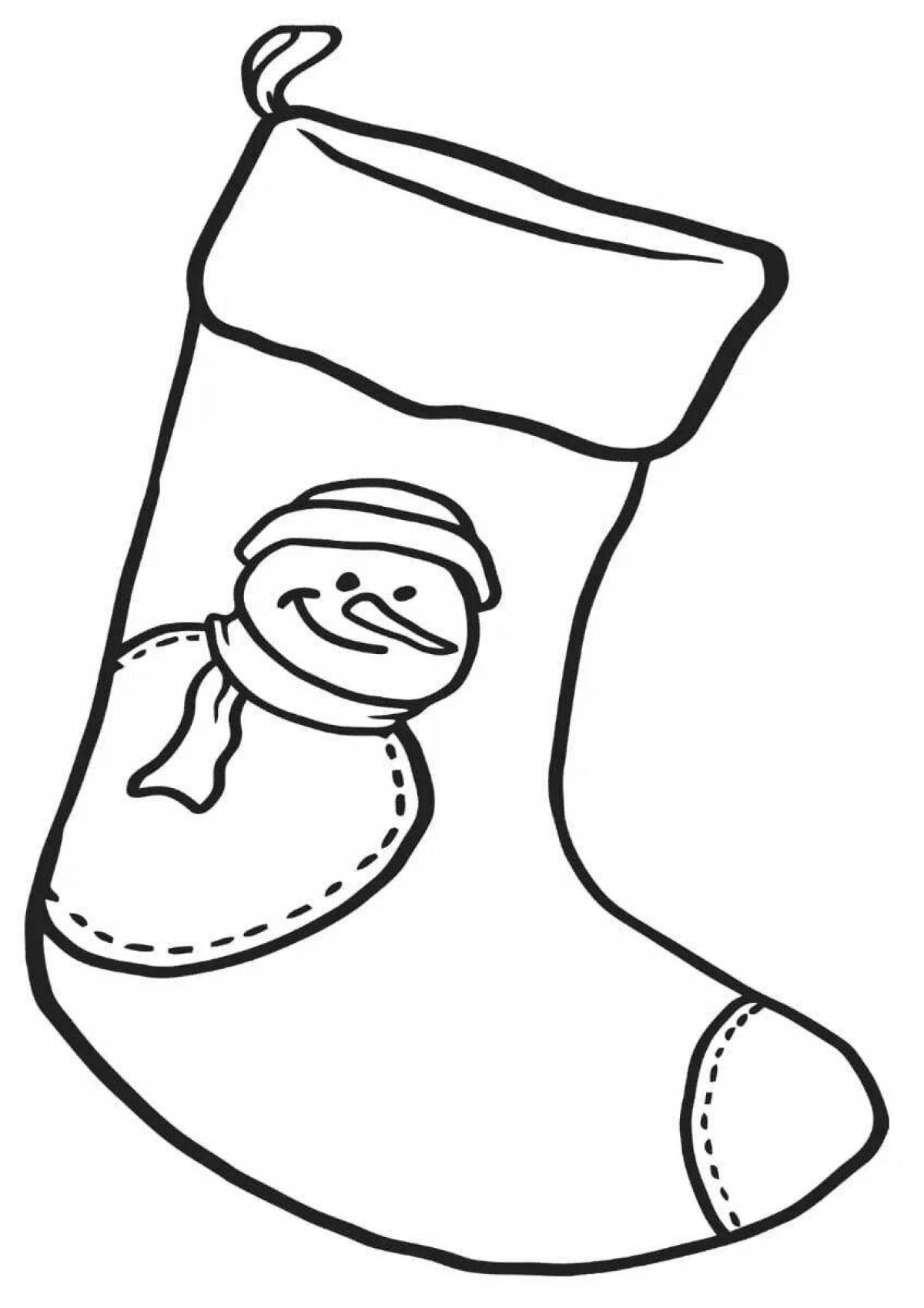 Gorgeous Christmas socks coloring page