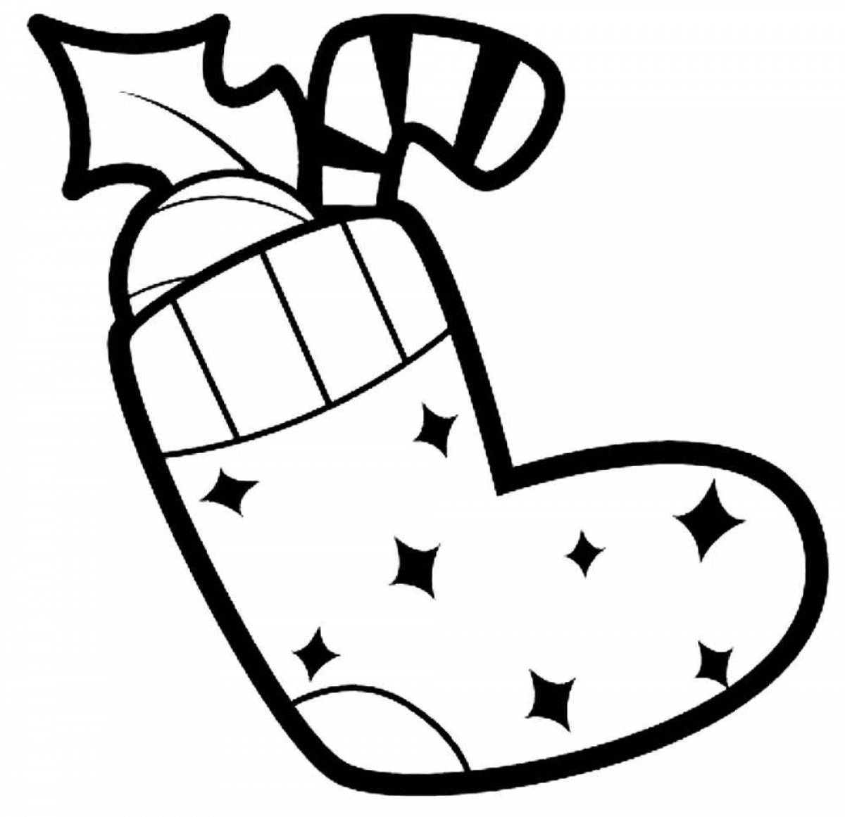 Glitter Christmas socks coloring page