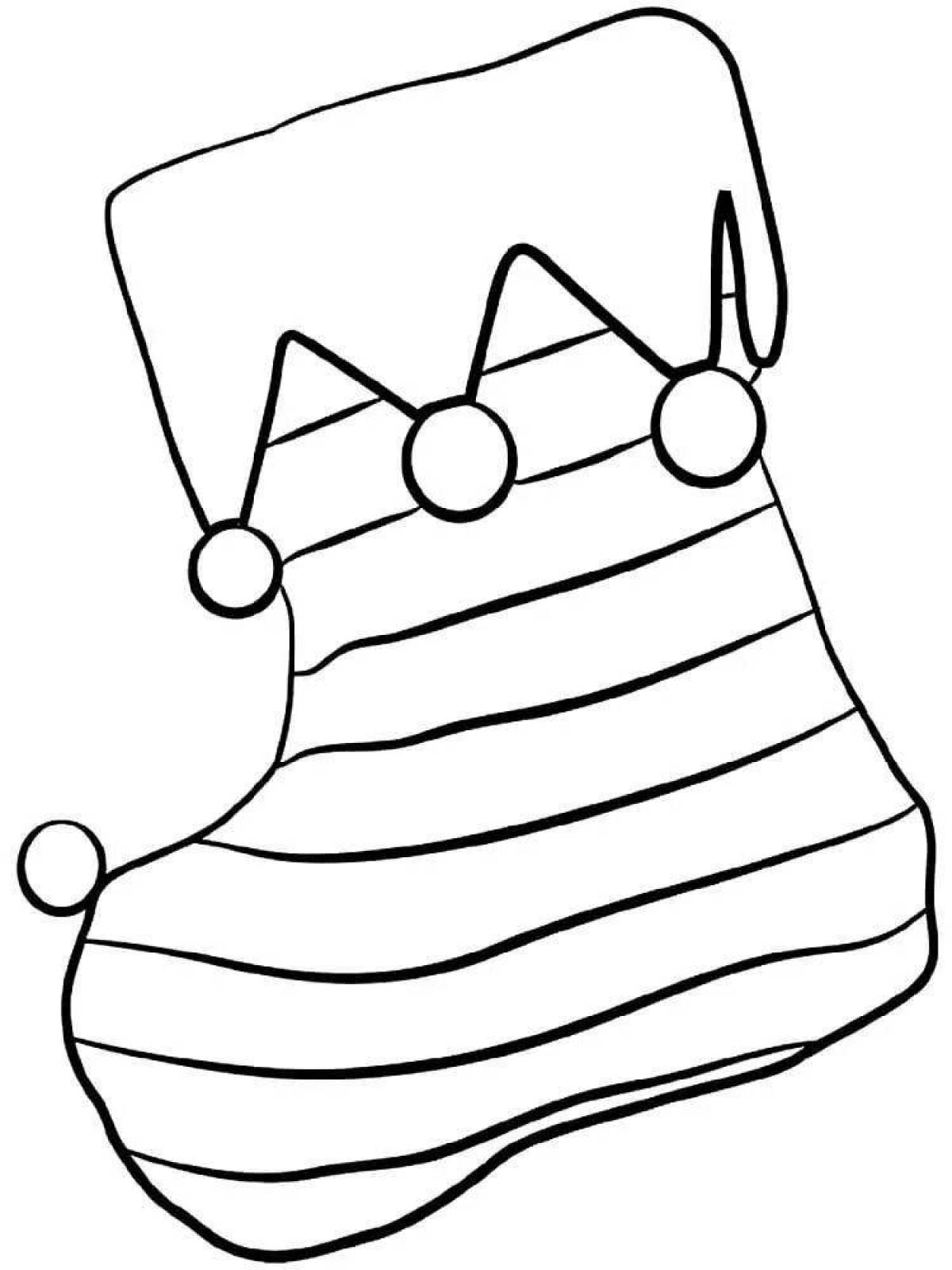 Fancy Christmas socks coloring page