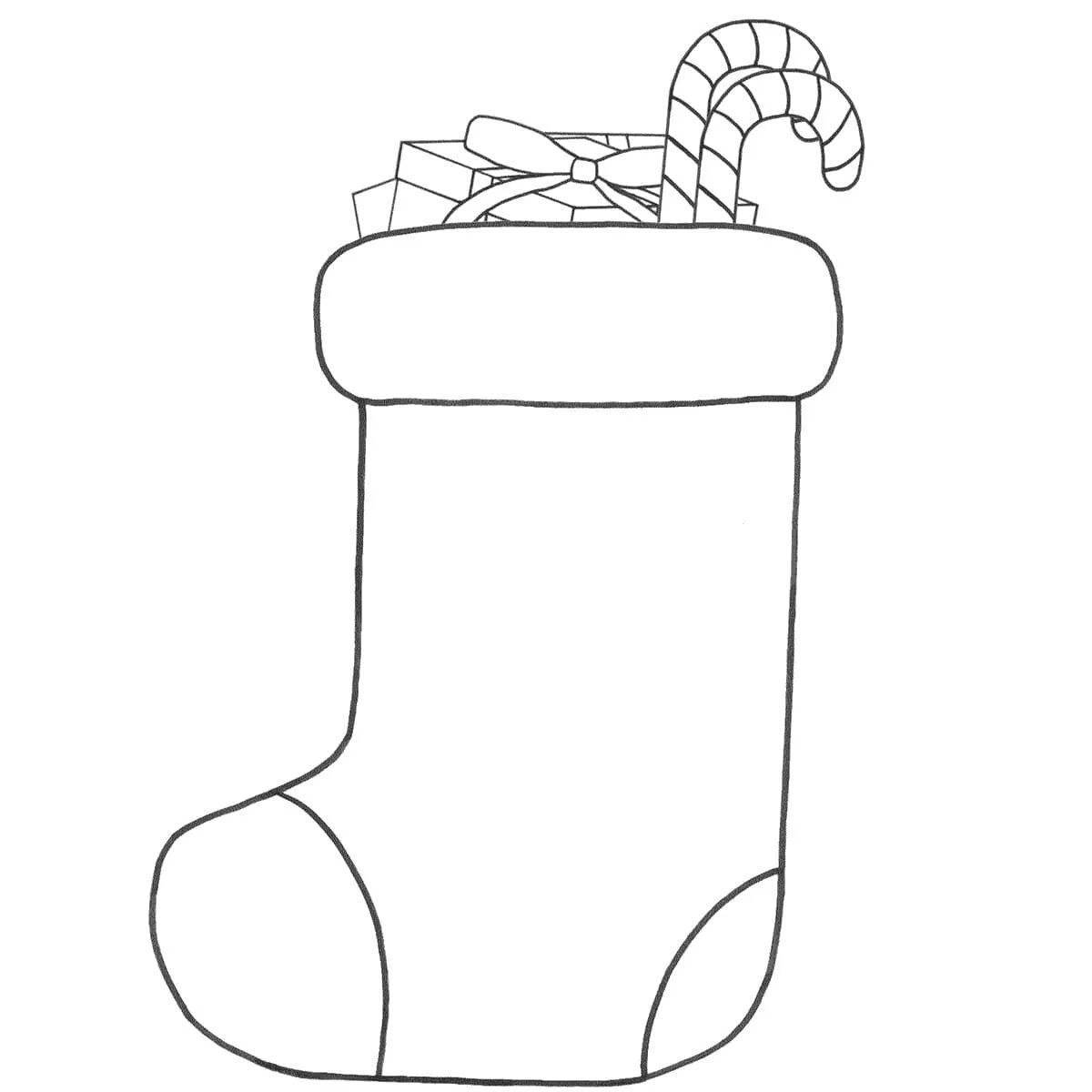 Живая страница раскраски рождественских носков