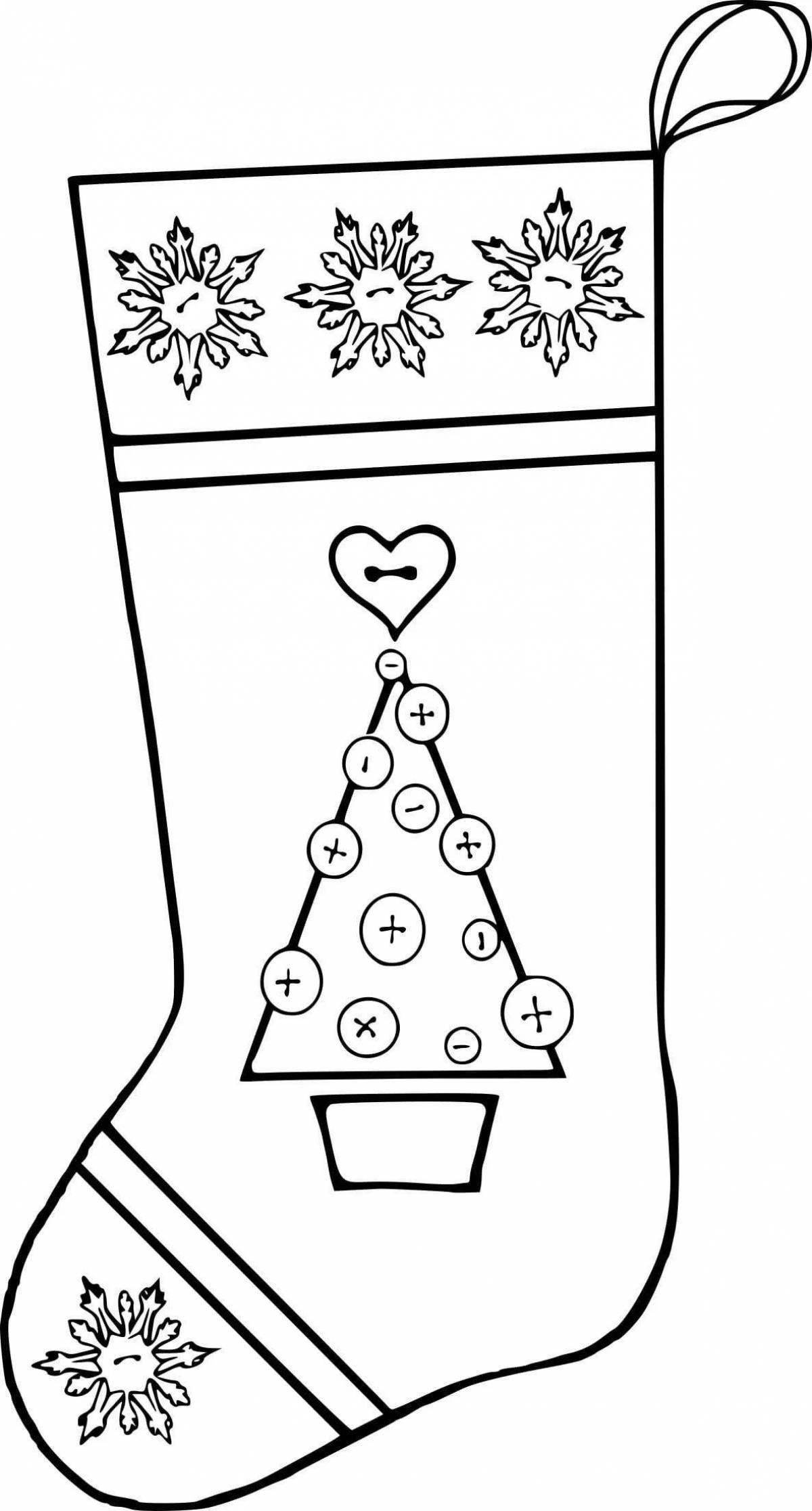 Анимированная страница раскраски рождественских носков