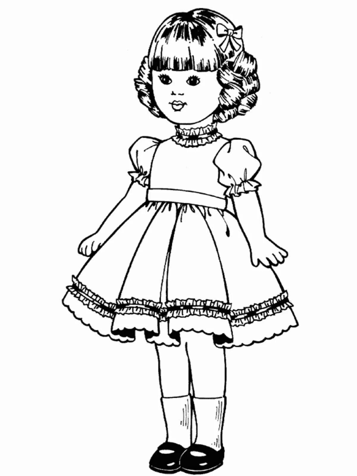 Delightful doll drawing page