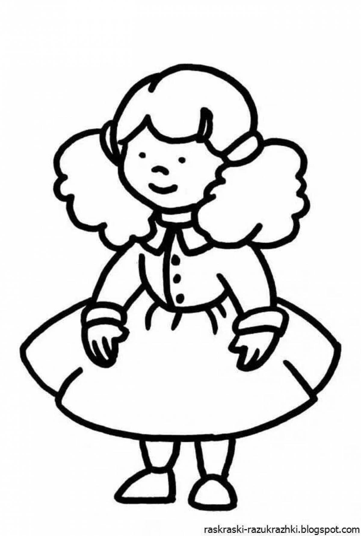 Fancy doll coloring page