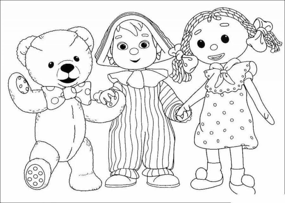 Animated puppet coloring page