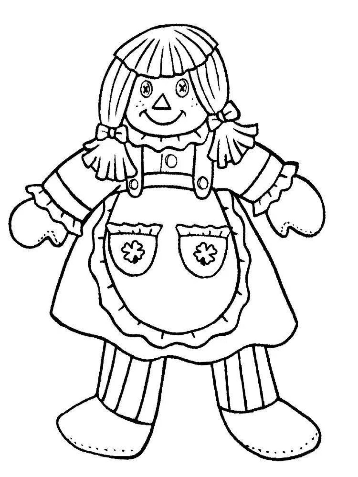 Exciting coloring book for drawing dolls