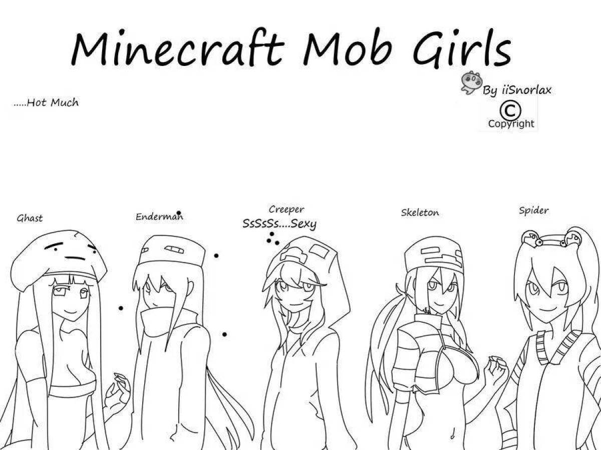 Cute minecraft anime coloring book