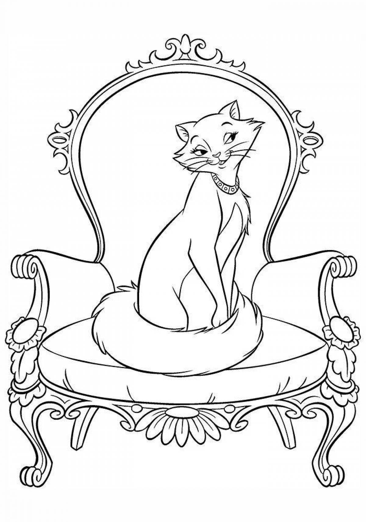 Coloring page gorgeous queen of cats