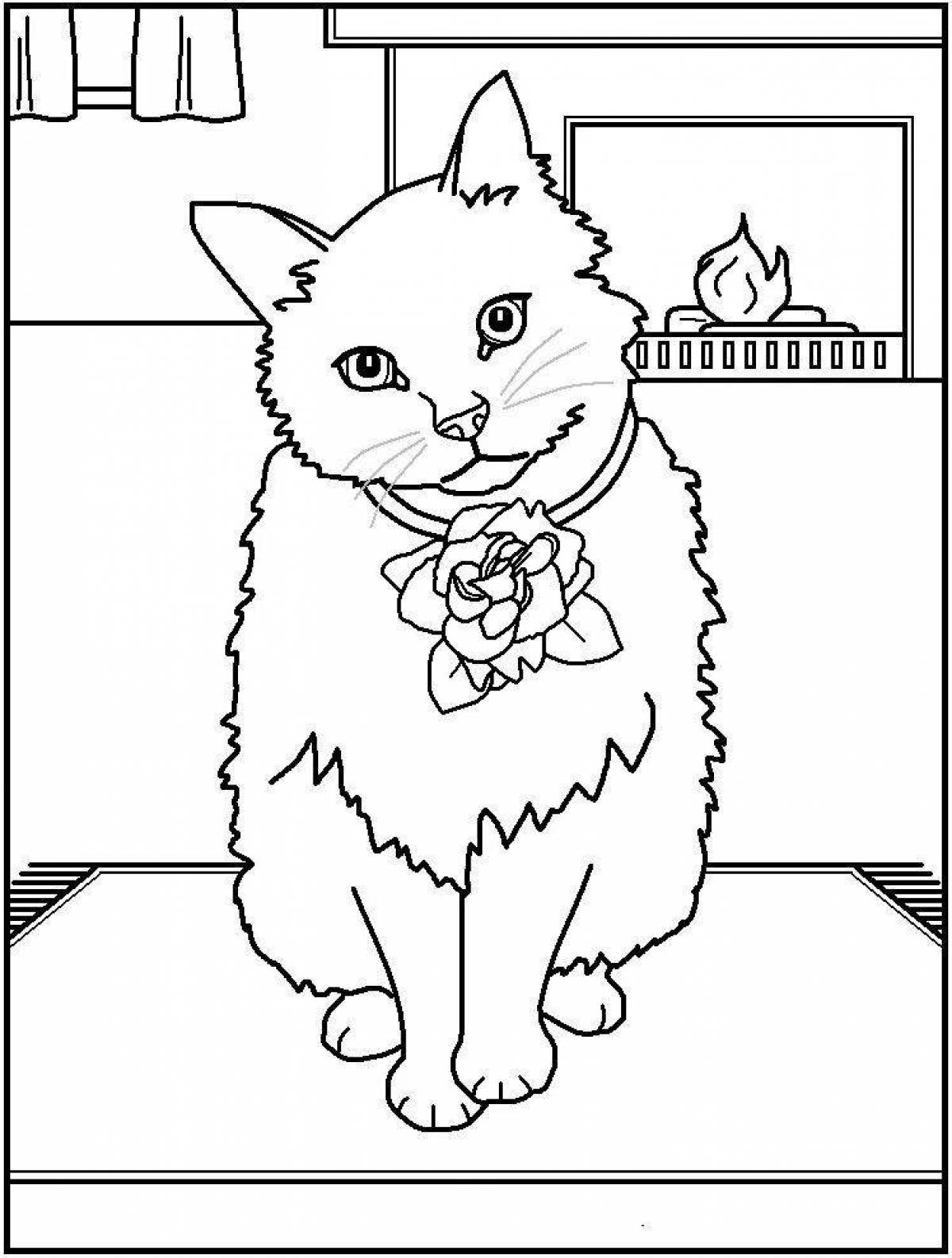 Coloring page elegant queen of cats