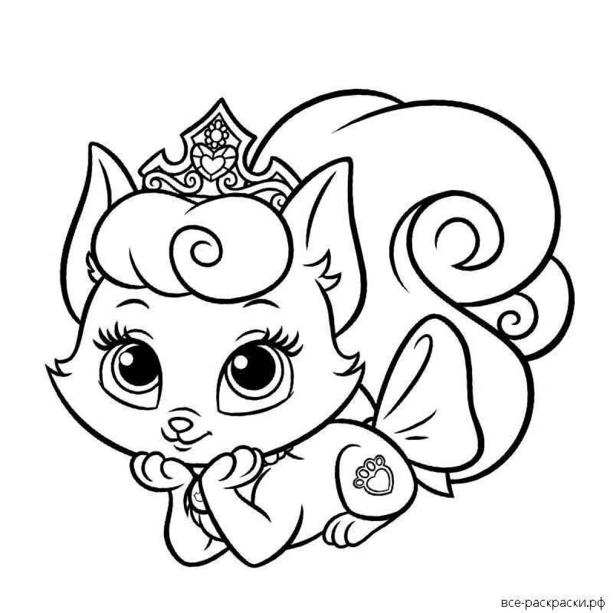 Exquisite cat queen coloring page